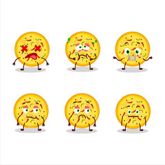 Mexican pizza cartoon character with nope expression