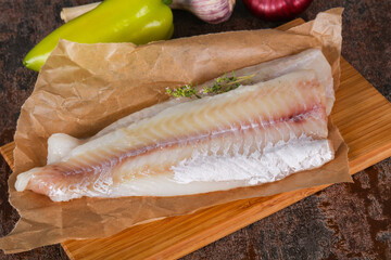 Pollack fillet raw ready for cooking