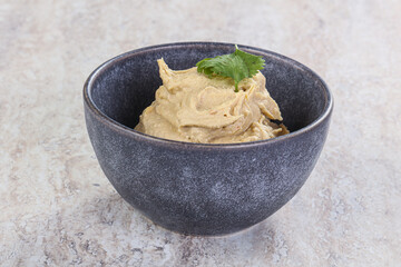 Traditional Jewish Hummus with olive oil