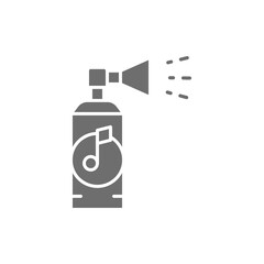 Vuvuzela, sport trumpet gray icon. Isolated on white background