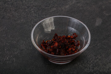 Fried chili pepper sauce with oil