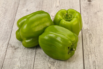 Green sweet bell pepper heap