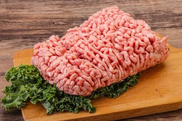 Raw pork minced meat for cooking