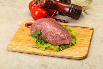 Raw beef piece for cooking