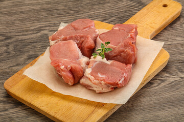 Raw pork tenderloin for cooking