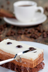 chocolate cake taste, multi-layer cake for dessert