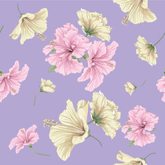 this is a pattern seamless , hibicus flower, - 424639263