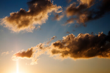 Fototapeta na wymiar colorful sky during sunset or sunrise, weather
