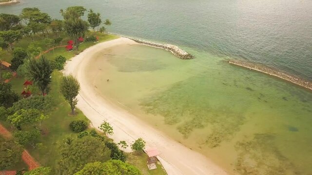 Drone shot of lagoon , Kusu Island, Singapore