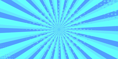 Empty comic blue background. Vector, pop art style.