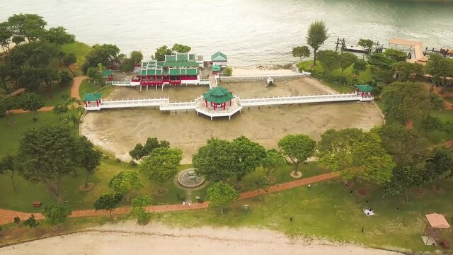 Drone shot of lagoon , Kusu Island, Singapore