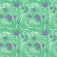 Folk floral pattern. Abstract flowers print. seamless pattern