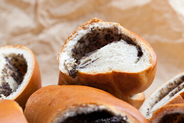 close-up of a delicious fresh wheat bun