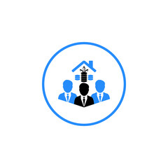 financial business icon in round circle