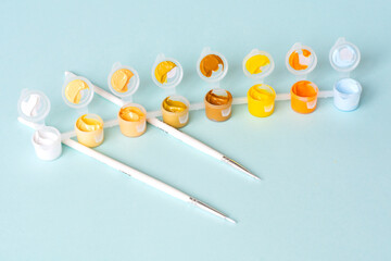 multi-colored paints for painting. Art concept. Painting and hobbies