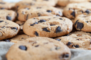 delicious wheat flour cookies and chocolate drops