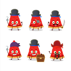 Cartoon character of slice of chicago with various pirates emoticons