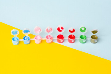 multi-colored paints for painting. Art concept. Painting and hobbies