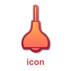 Gold Lamp hanging icon isolated on white background. Ceiling lamp light bulb. Vector