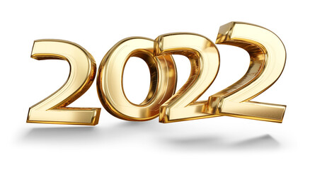2022 golden metallic symbol modern design 3d-illustration