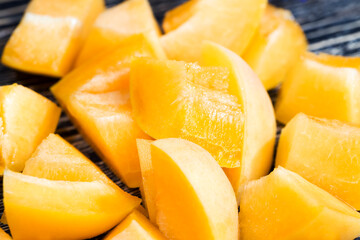 peaches or apricots together on the table