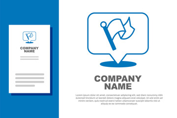 Blue Flag icon isolated on white background. Victory, winning and conquer adversity concept. Logo design template element. Vector