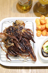 Delicious dried fish and snacks