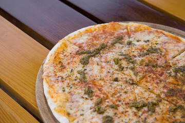 A delicious hot Italian pizza