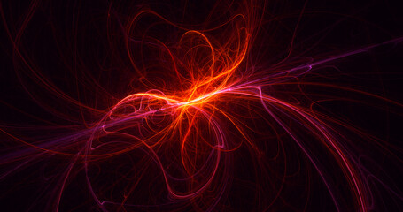 3D rendering abstract multicolor fractal light background
