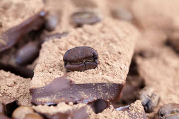 cocoa food, photo with ingredients, close up