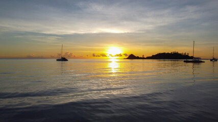 island beach on wonderful sunrise