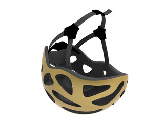 3D rendering - yellow bicycle helmet