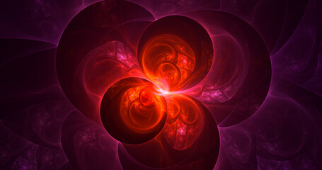 3D rendering abstract multicolor fractal light background
