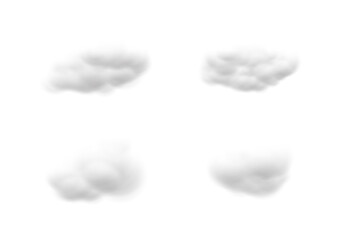 realistic cloud vectors isolated on white background ep109