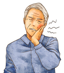 虫歯の高齢男性