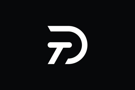 TD logo letter design on luxury background. DT logo monogram initials letter concept. TD icon logo design. DT elegant and Professional letter icon design on black background. T D DT TD