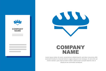 Blue Bread loaf icon isolated on white background. Logo design template element. Vector