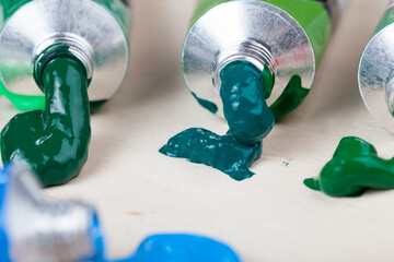 the creative process of drawing by using oil paints