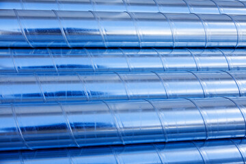 lots of ventilation pipes in aluminum