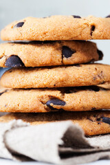 delicious wheat flour cookies and chocolate drops