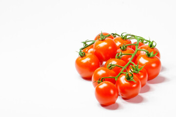 Tomatoes on a white background
