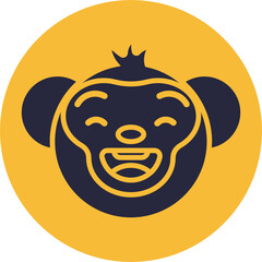 Monkey Emoji. Vector Illustration.