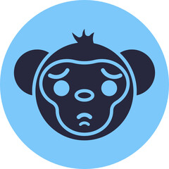 Monkey Emoji. Vector Illustration.