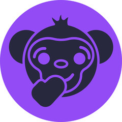 Monkey Emoji. Vector Illustration.