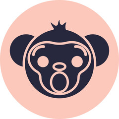 Monkey Emoji. Vector Illustration.
