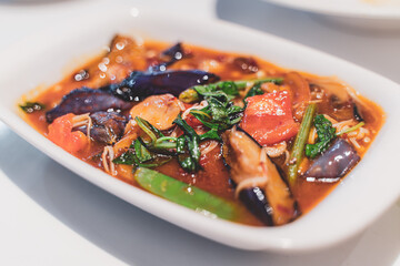 Chinese style vegan eggplant cuisine