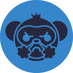 Monkey Emoji. Vector Illustration.