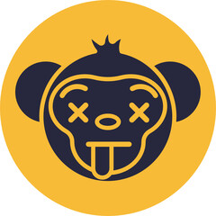 Monkey Emoji. Vector Illustration.