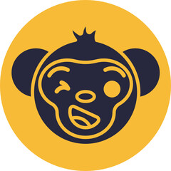 Monkey Emoji. Vector Illustration.