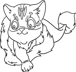 Fototapeta na wymiar Coloring Book for Kid - Animal Series Cat